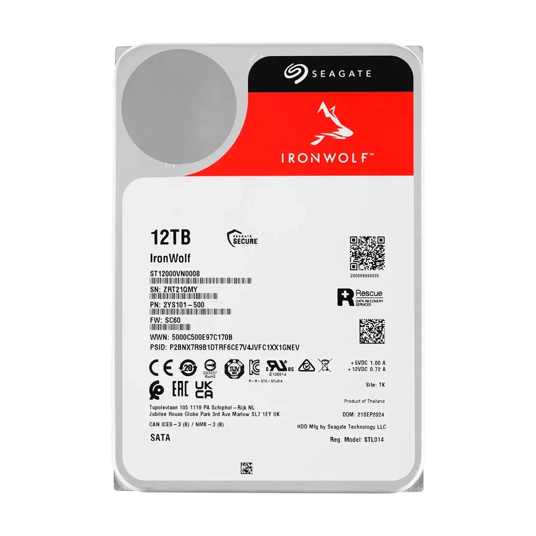 SEAGATE IronWolf Disco Duro NAS 3.5 12TB 7200RPM 256 MB SATA