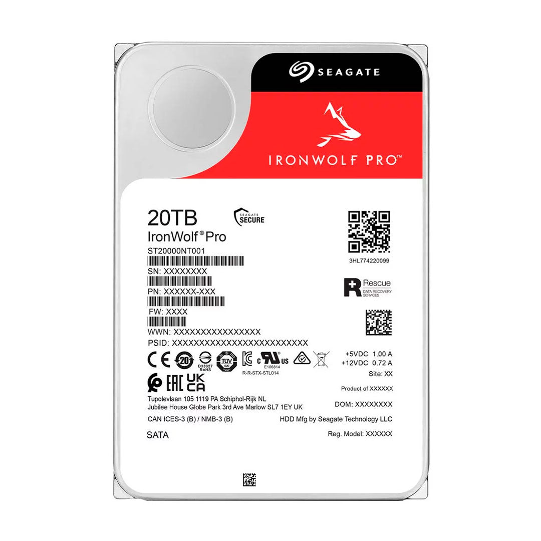 SEAGATE IronWolf Disco Duro NAS 3.5 20TB 7200RPM 256MB SATA
