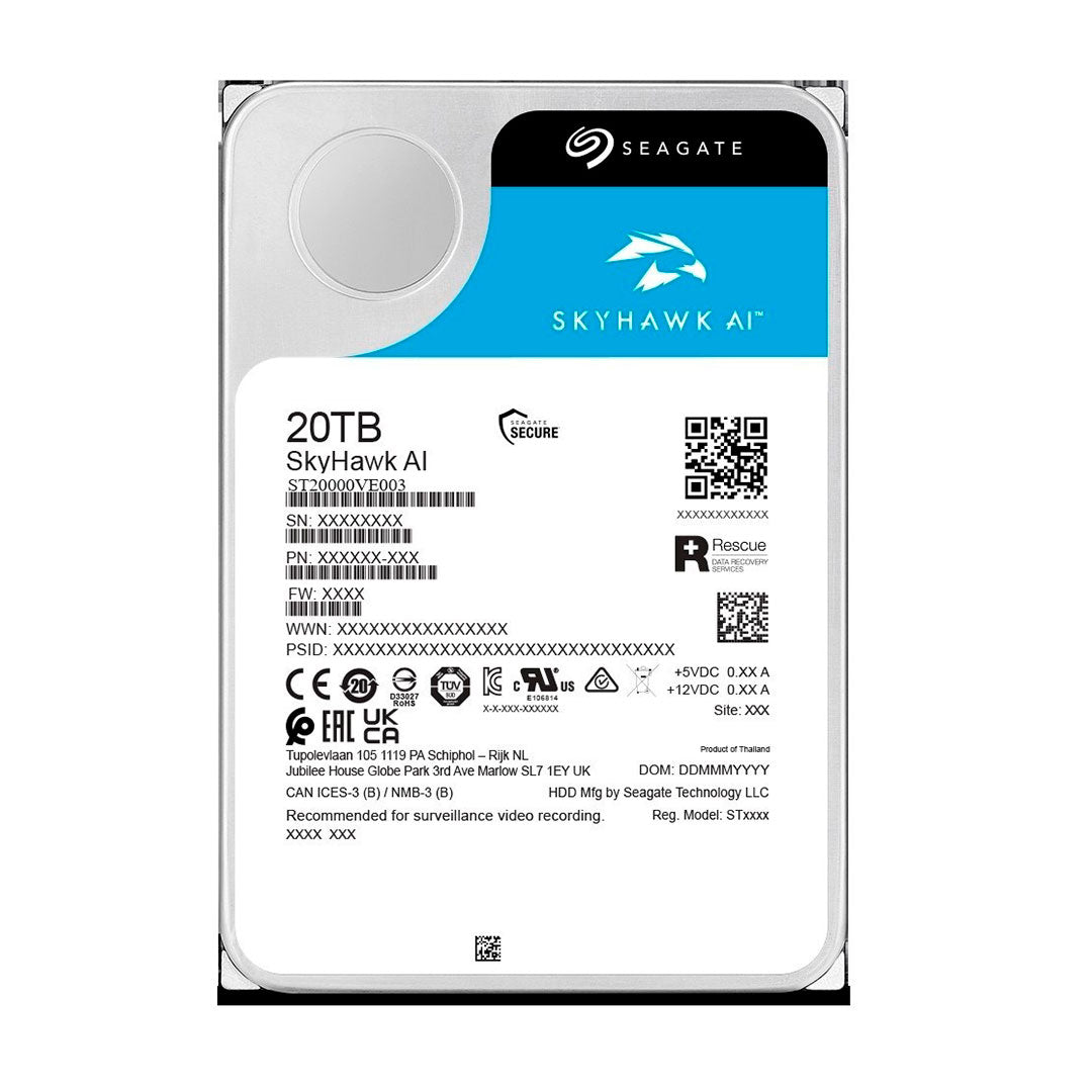 SEAGATE SkyHawk AI Disco Duro 3.5 20TB 7200RPM 512MB SATA