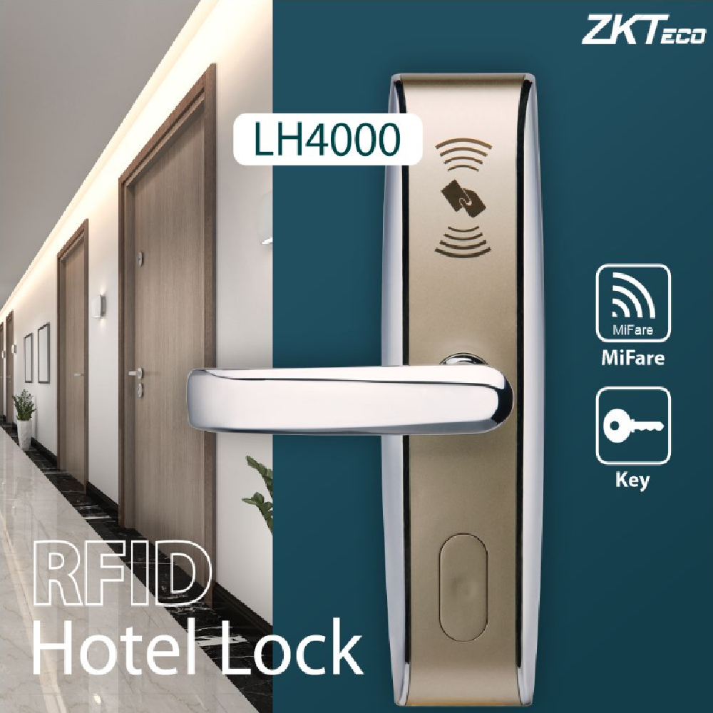 ZKTECO LH4000/R Cerradura Inteligente Hotelera lado Derechoo con Lector de Tarjeta MIFARE