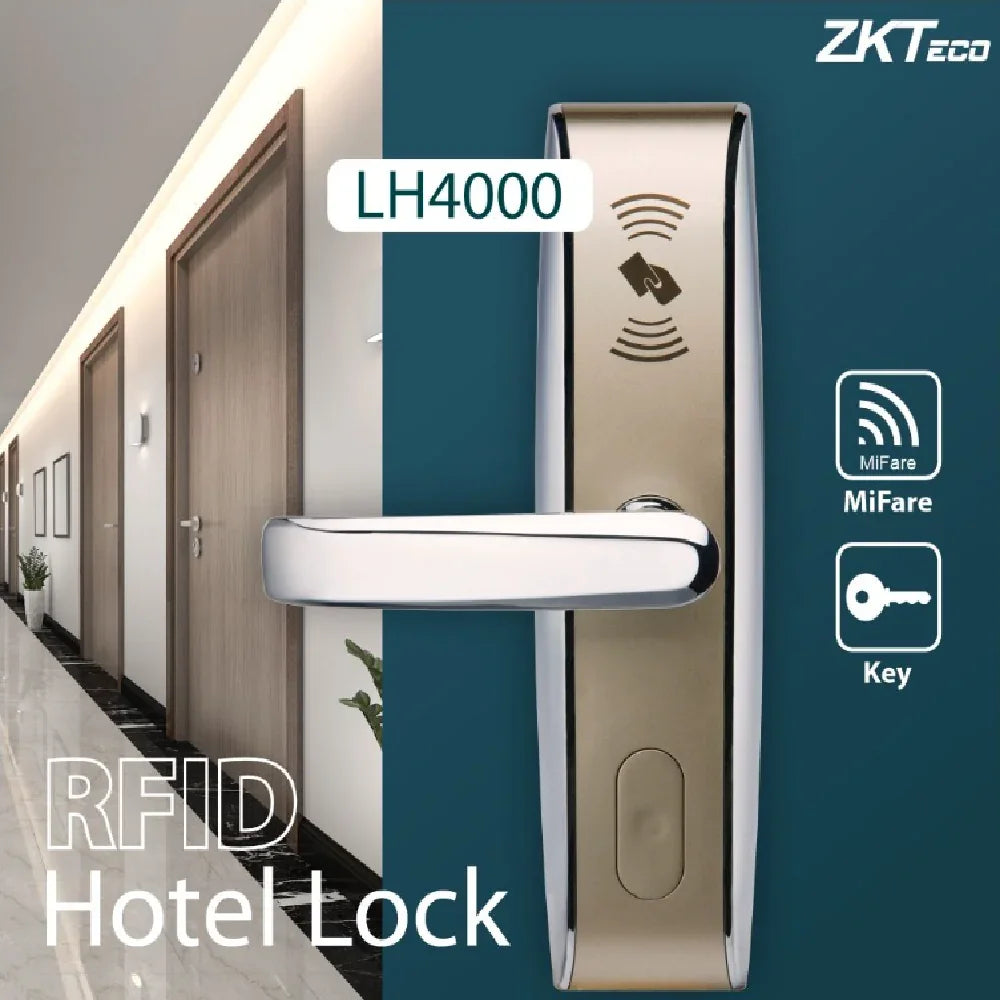 ZKTECO LH4000/R Cerradura Inteligente Hotelera lado Derechoo con Lector de Tarjeta MIFARE