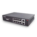 Switch gigabit SATRA 1403020000 de 10 portas com 8 portas PoE+ 30w não gerenciáveis em rack