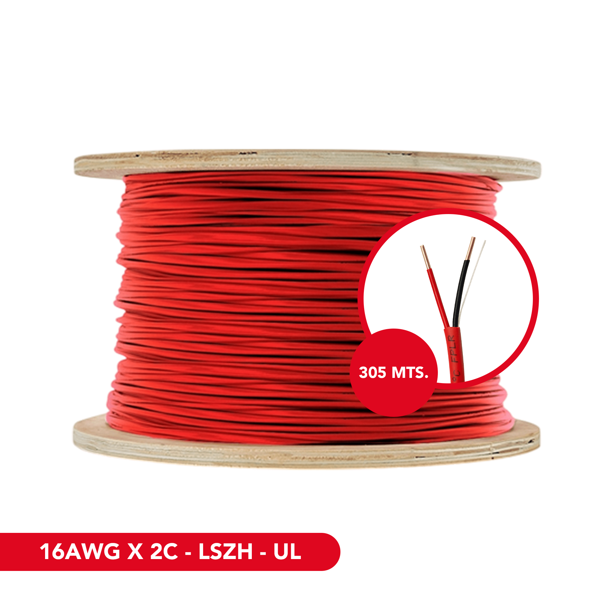 DIMAX T010 Cable de Alarma contra Incendio 2x16 LSZH UL 305m