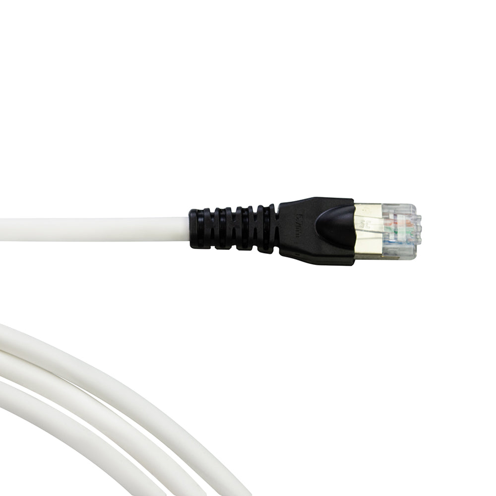 SIEMON T2E2-03M-B01L Patch Cord TERA 2, Pares RJ-45, Cat5e LSZH 3mts, Blanco Capucha Negra