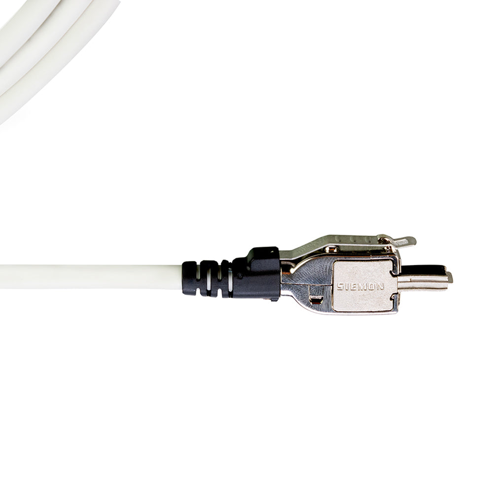 SIEMON T2E2-03M-B01L Patch Cord TERA 2, Pares RJ-45, Cat5e LSZH 3mts, Blanco Capucha Negra