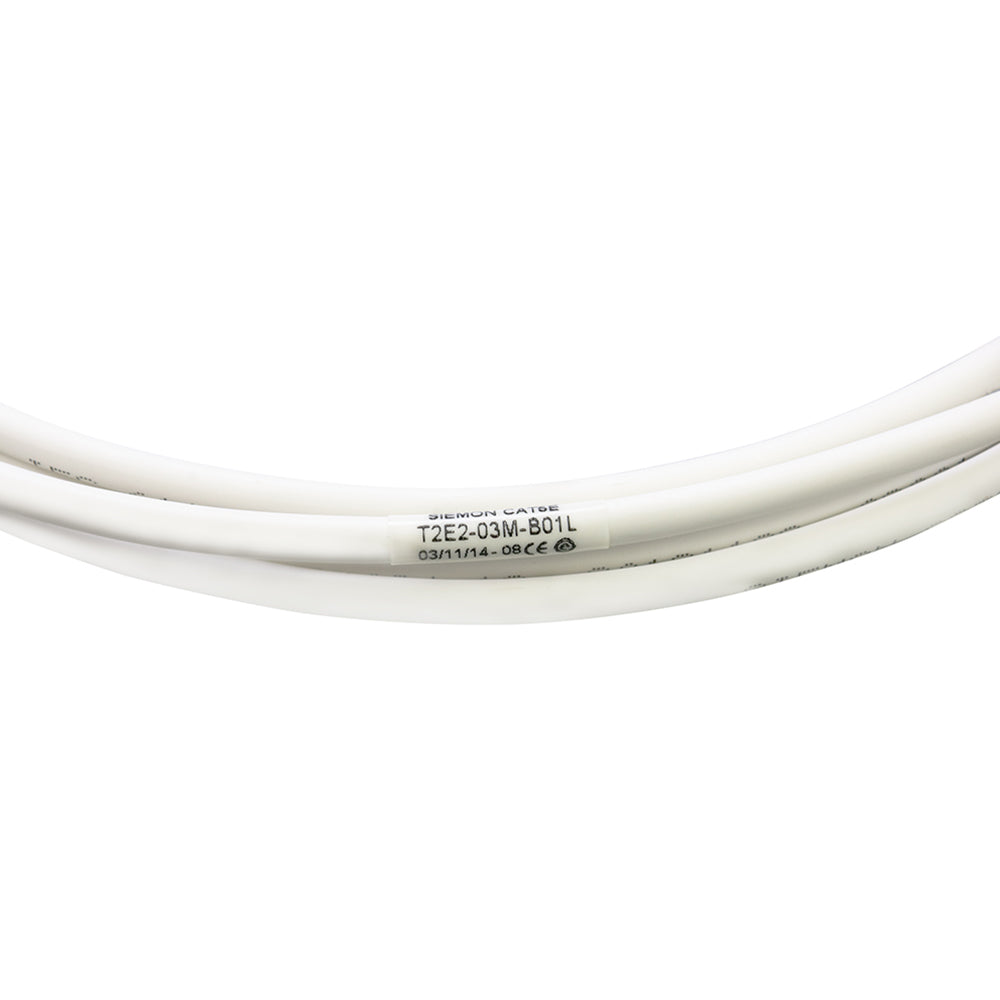 SIEMON T2E2-03M-B01L Patch Cord TERA 2, Pares RJ-45, Cat5e LSZH 3mts, Blanco Capucha Negra