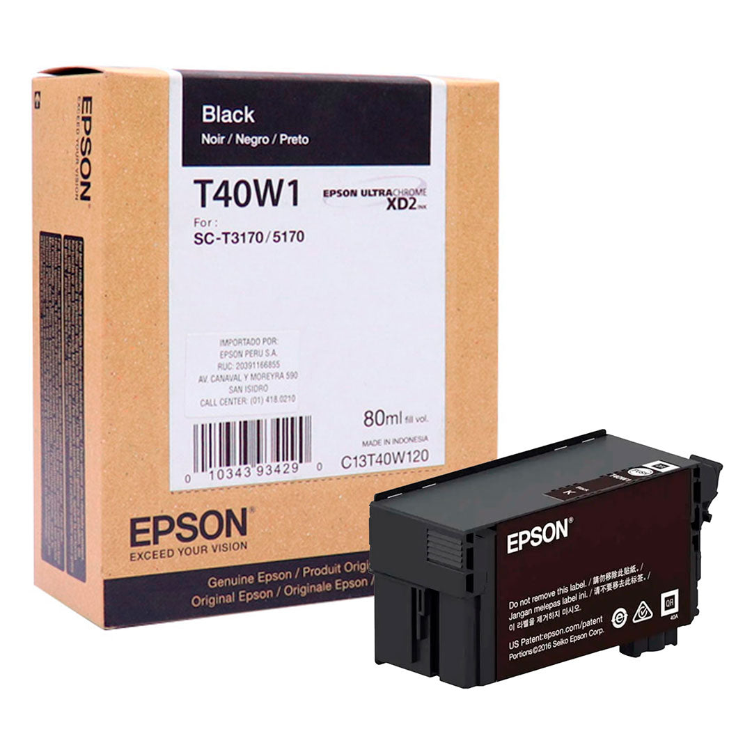 EPSON T40W120 Cartucho de Tinta Negra UltraChrome XD2 80ml