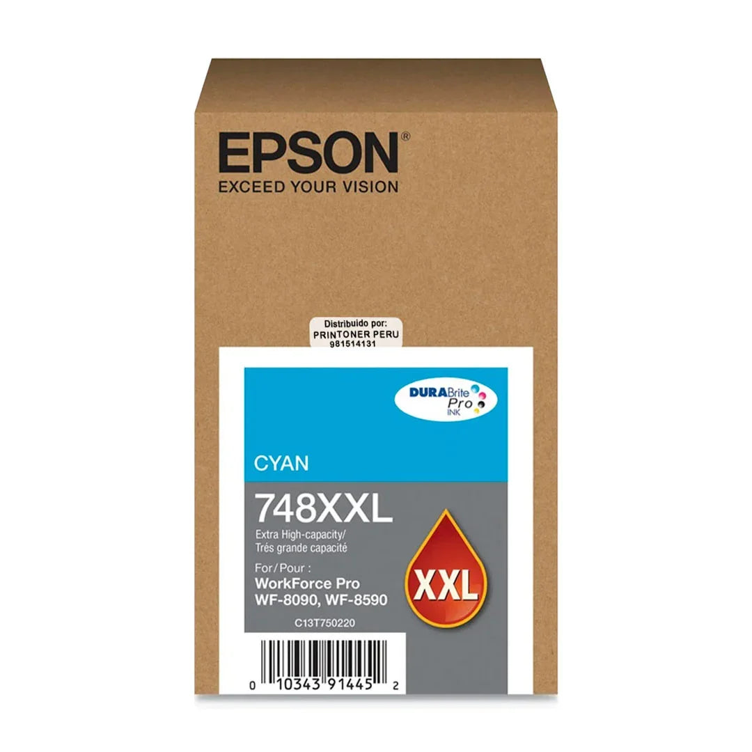 EPSON T748XXL220-AL Cartucho de Tinta Cyan DuraBrite Pro