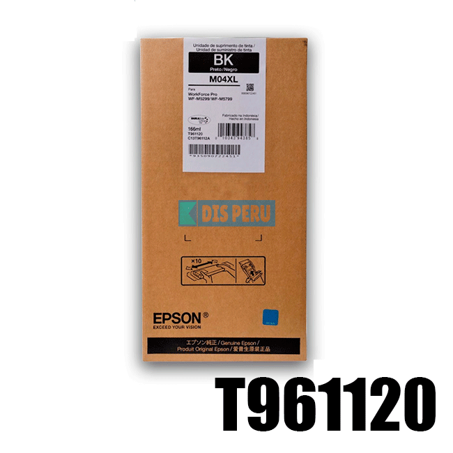 EPSON T961120-AL - Bolsa de tinta Negra T961 XL Alta capacidad
