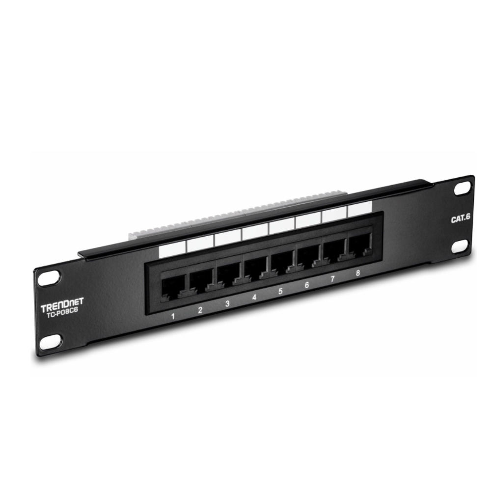 TRENDNET TC-P08C6 - Gato de 8 puertos 6 Patch Panel sin blindaje 10" de ancho