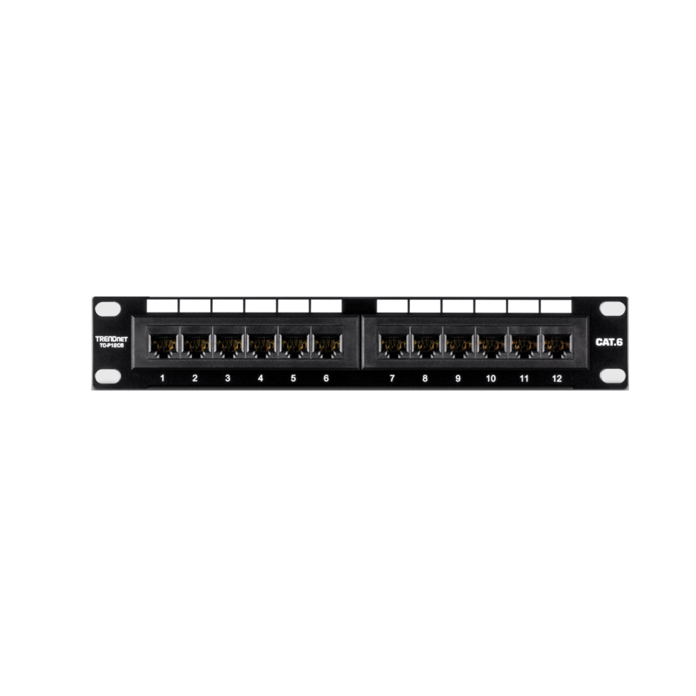 TRENDNET TC-P12C6 - Gato de 12 puertos 6 Patch Panel sin blindaje 10" de ancho