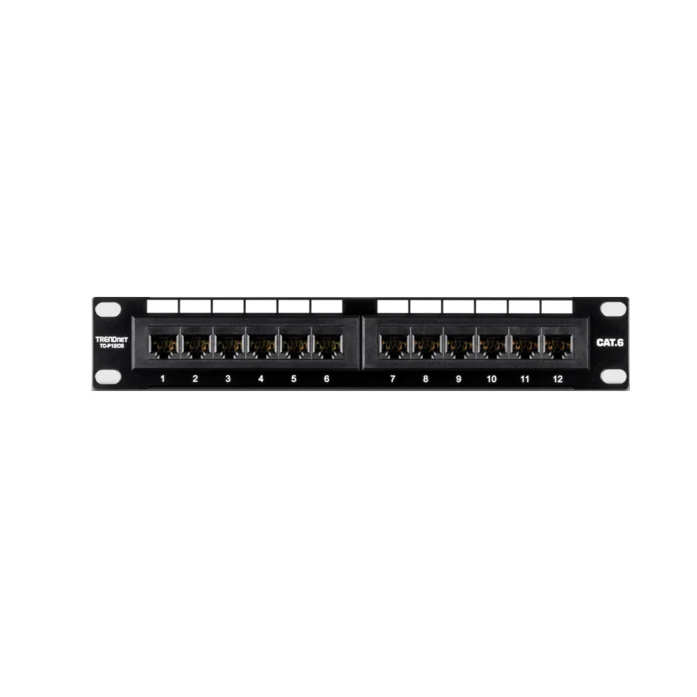 TRENDNET TC-P12C6 - Gato de 12 puertos 6 Patch Panel sin blindaje 10" de ancho