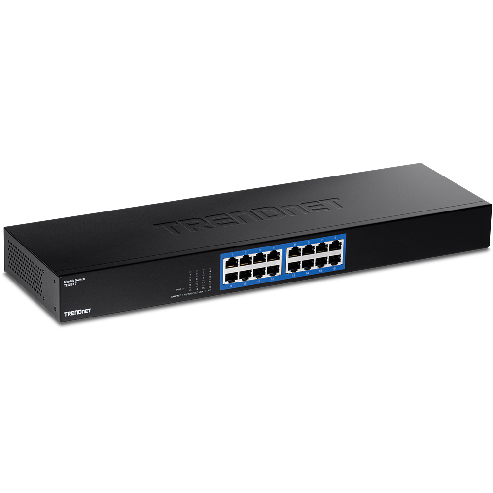 TRENDNET TEG-S17 Switch Gigabit de 16 puertos montaje en bastidor
