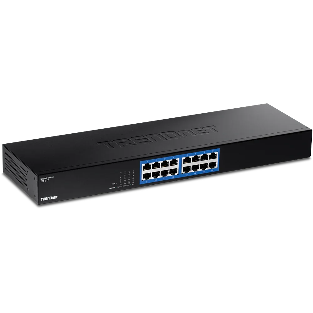 TRENDNET TEG-S17 Switch Gigabit de 16 puertos montaje en bastidor