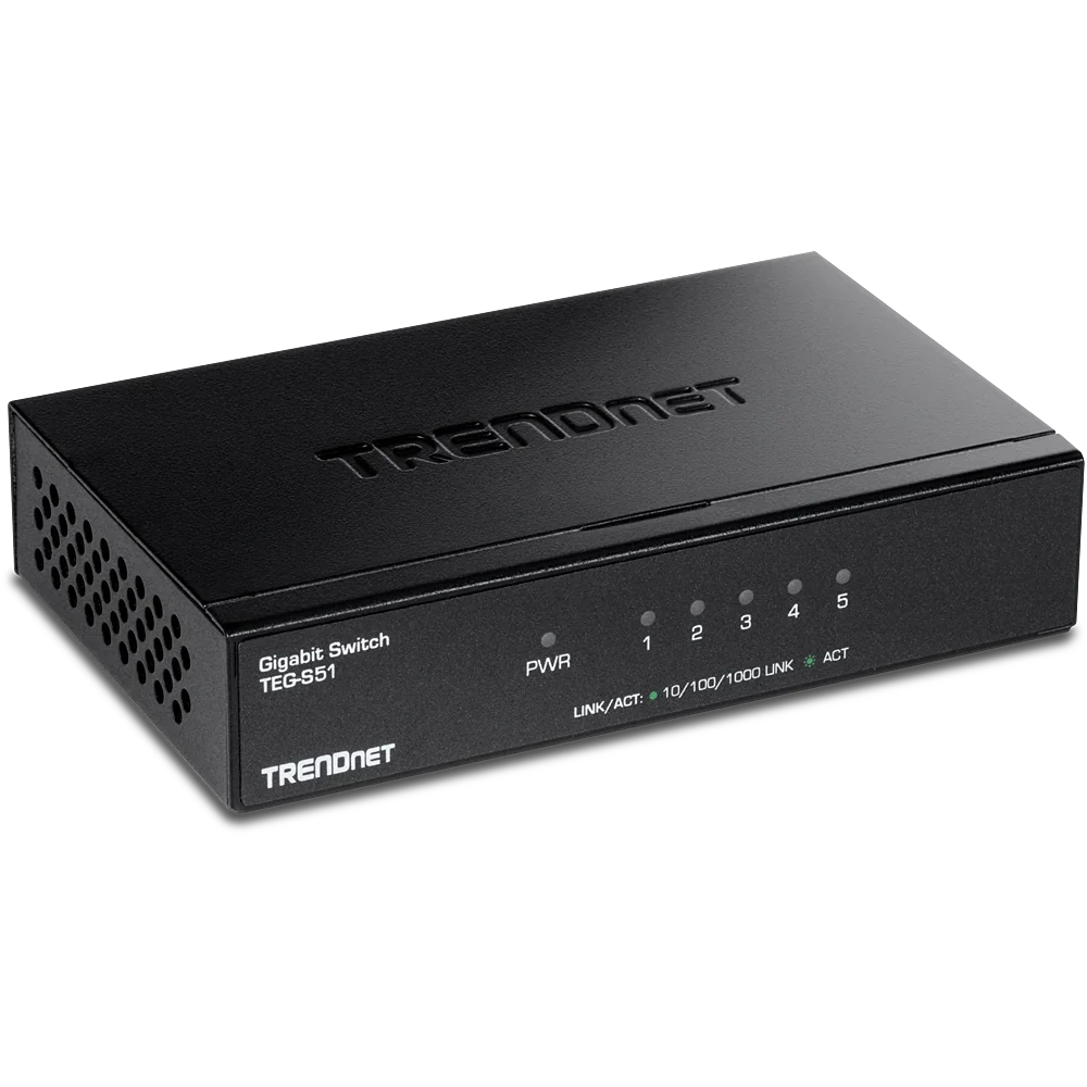 TRENDNET TEG-S51 Swtich Gigabit de 5 puertos con carcasa metálica