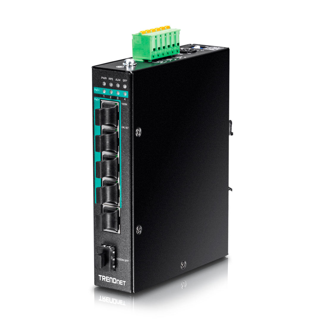 TRENDNET TI-PG541 Switch industrial Gigabit 5 puertos Gigabit PoE+ y 1 SFP