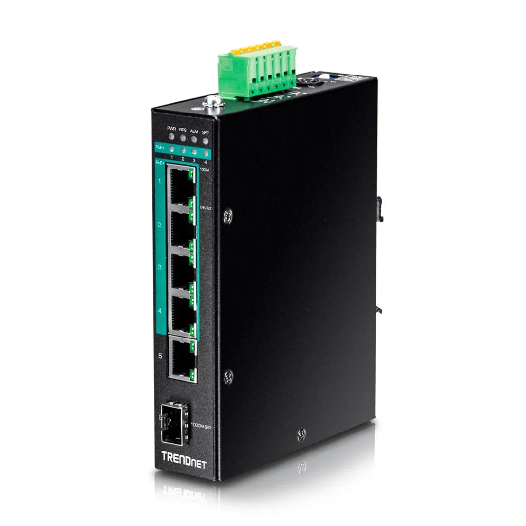 TRENDNET TI-PG541 Switch industrial Gigabit 5 puertos Gigabit PoE+ y 1 SFP