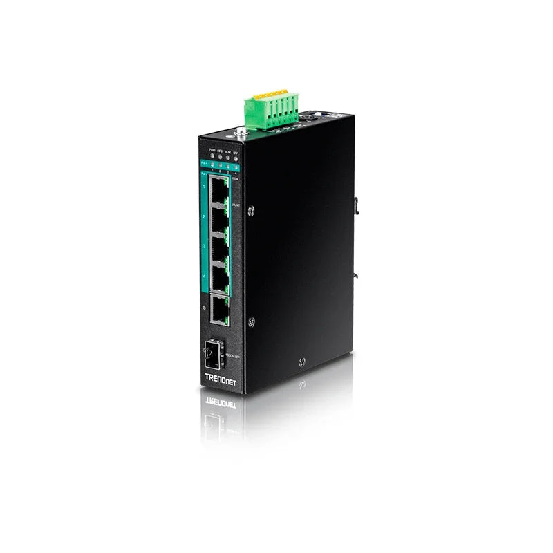 TRENDNET TI-PG541i Switch industrial capa 2 de 5 puertos Gigabit PoE+ y 1 SFP