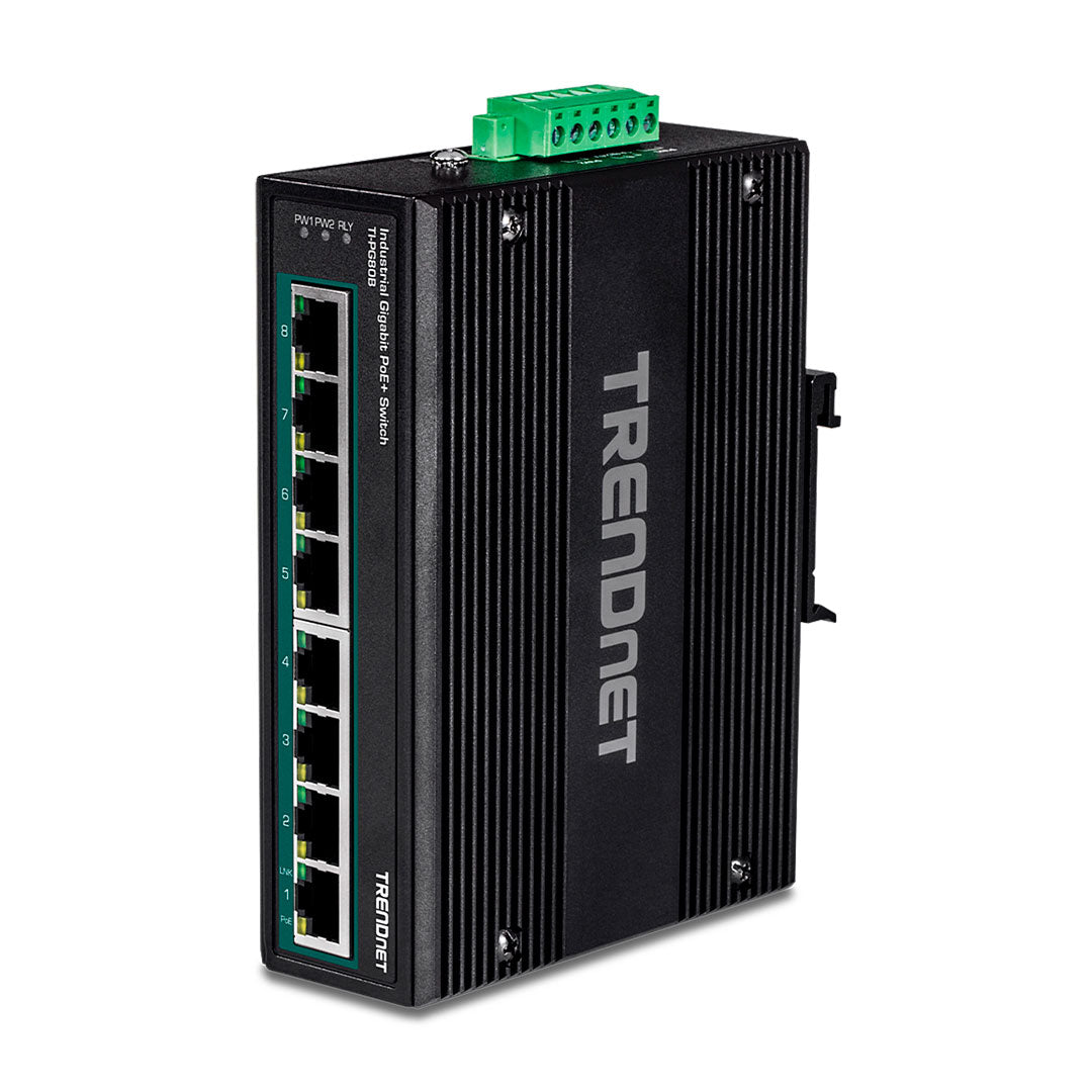 TRENDNET TI-PG80B Switch industrial Gigabit PoE de 8 puertos 24- 56V