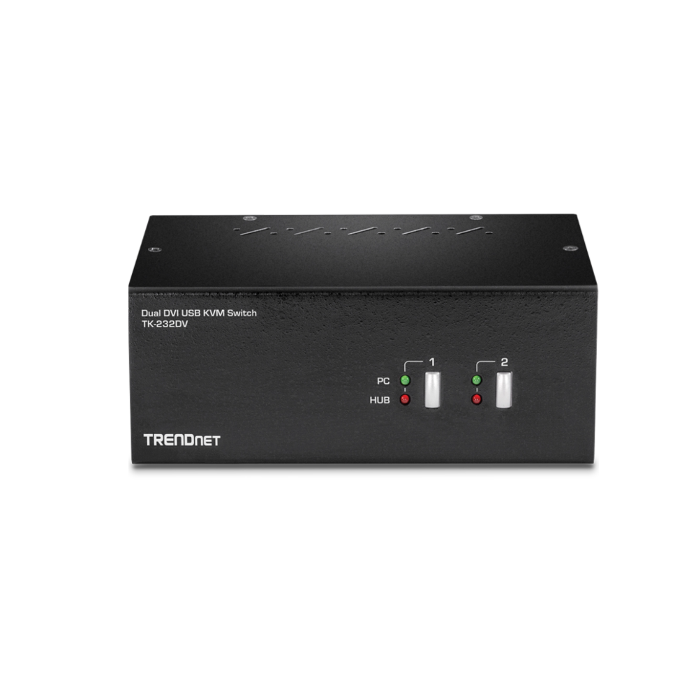 TRENDNET TK-232DV - Conmutador KVM DVI de monitor dual de 2 puertos