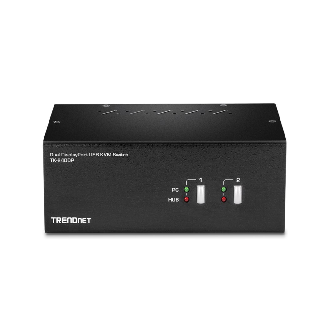 TRENDNET TK-240DP - Conmutador KVM con puerto de pantalla y dos monitores de 2 puertos