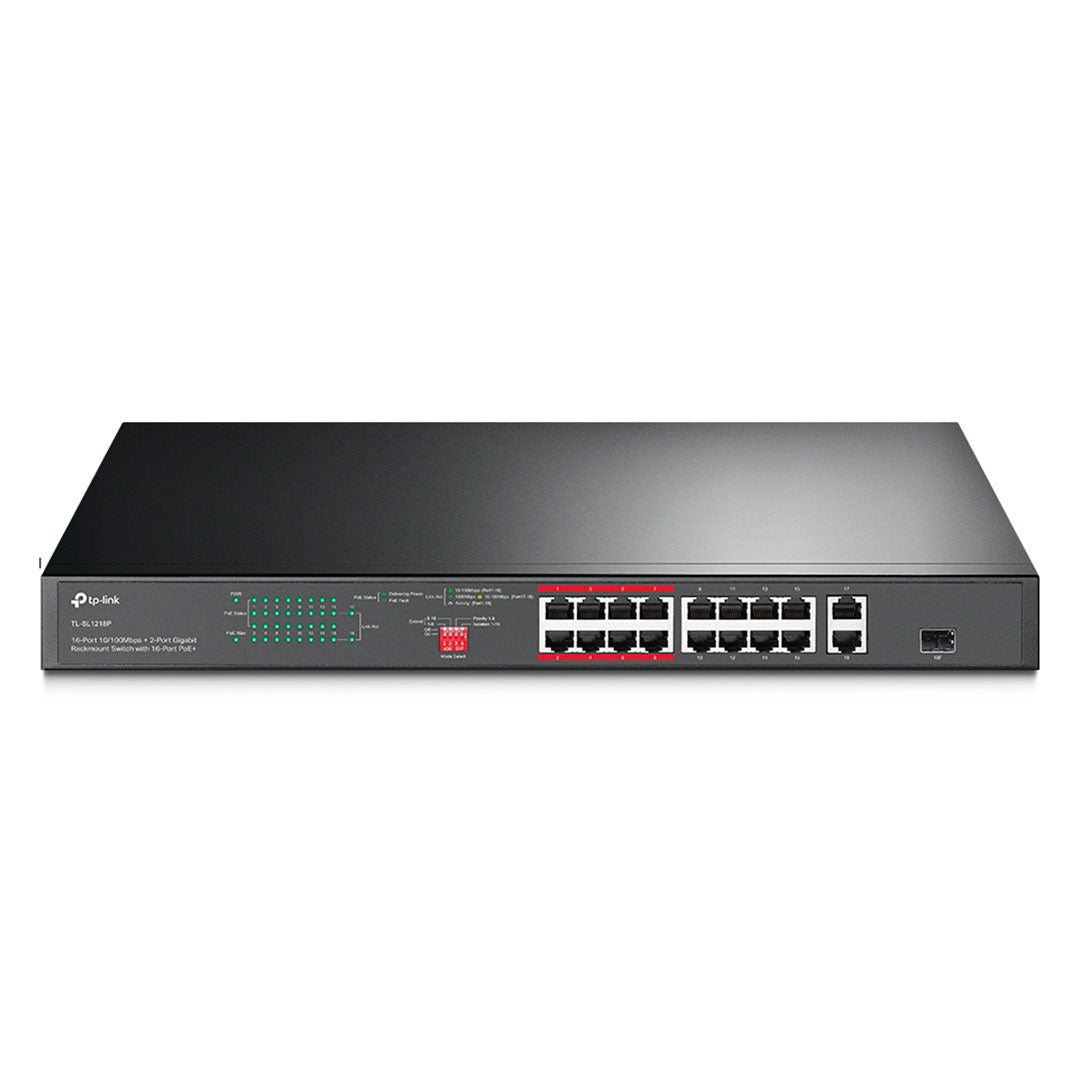 TP-LINK SL1218P Switch PoE 16 Puertos 10/100Mbps + 2P Gigabit