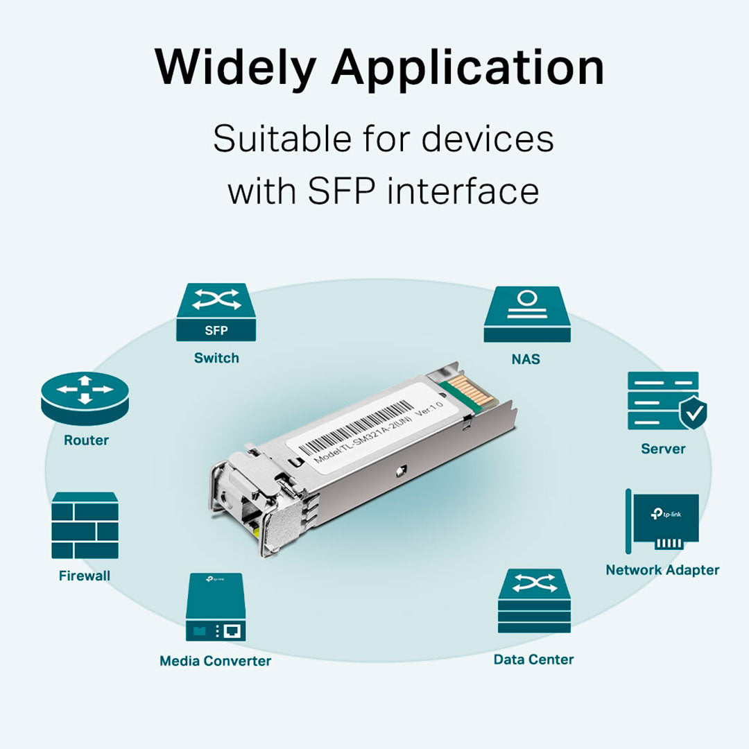 TP-LINK SM321A-2 Transceiver LC Bidireccional WDM Gigabit Mono 2km