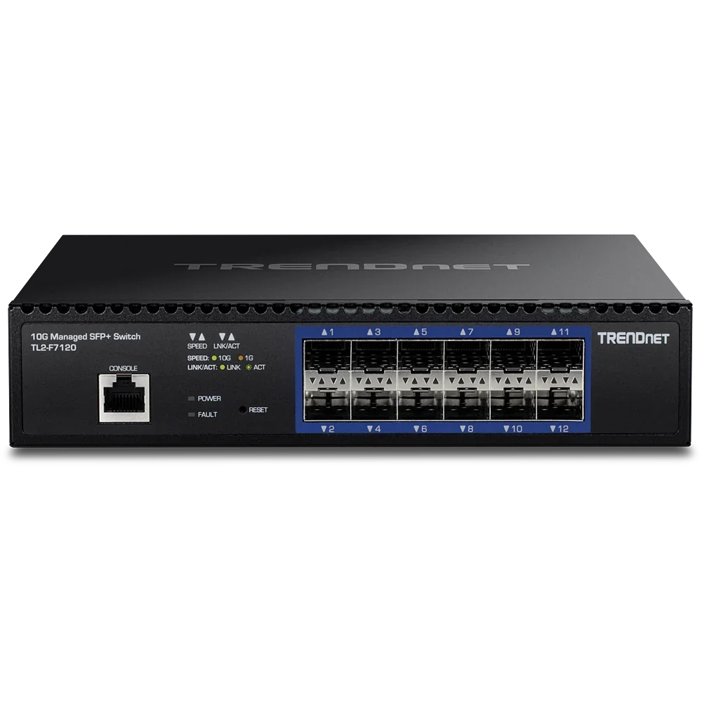 TRENDNET TL2-F7120 - SFP de nivel 2 administrado Gigabit de 12 puertos
