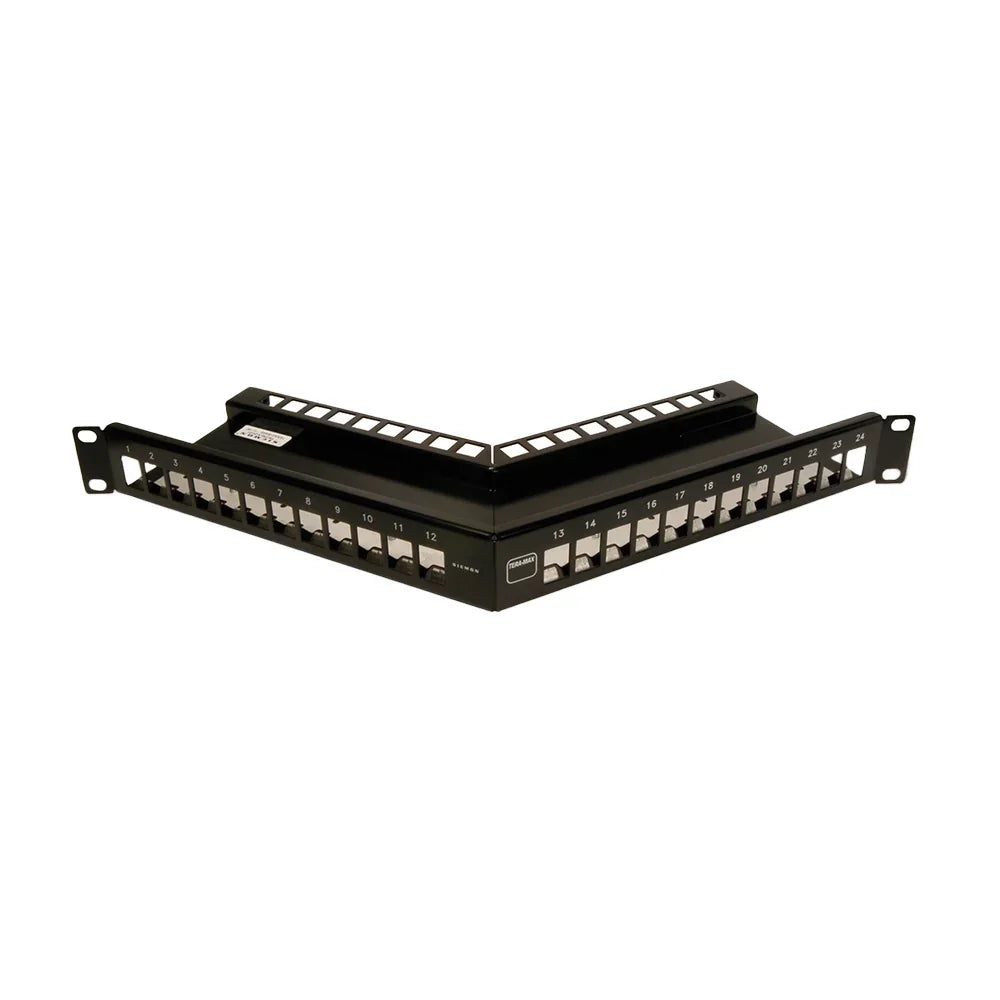SIEMON TM-PNLZA-24-01 Patch Panel TERA-MAX, de 24p Modular, Angulado, Negro 1UR