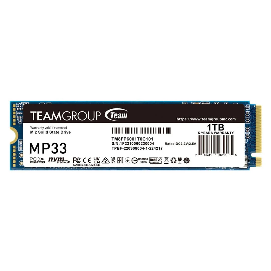 TEAMGROUP TG MP33 SSD Disco Sólido 1TB NVMe M.2 PCIe