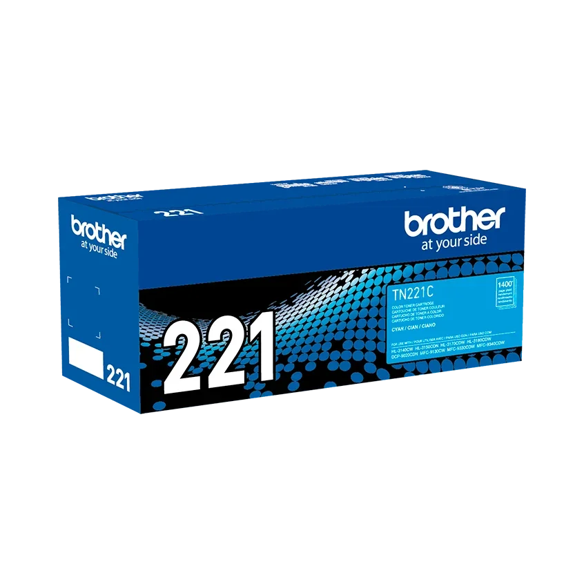 BROTHER TN221C Toner Color Cyan con Rendimiento de 1400 Paginas