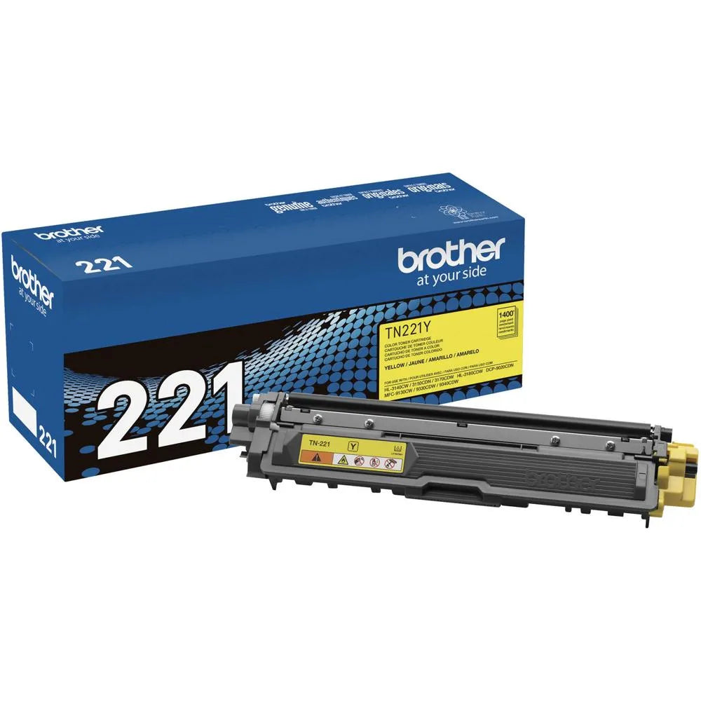 BROTHER TN221Y Toner Color Amarillo con Rendimiento de 1400 Paginas