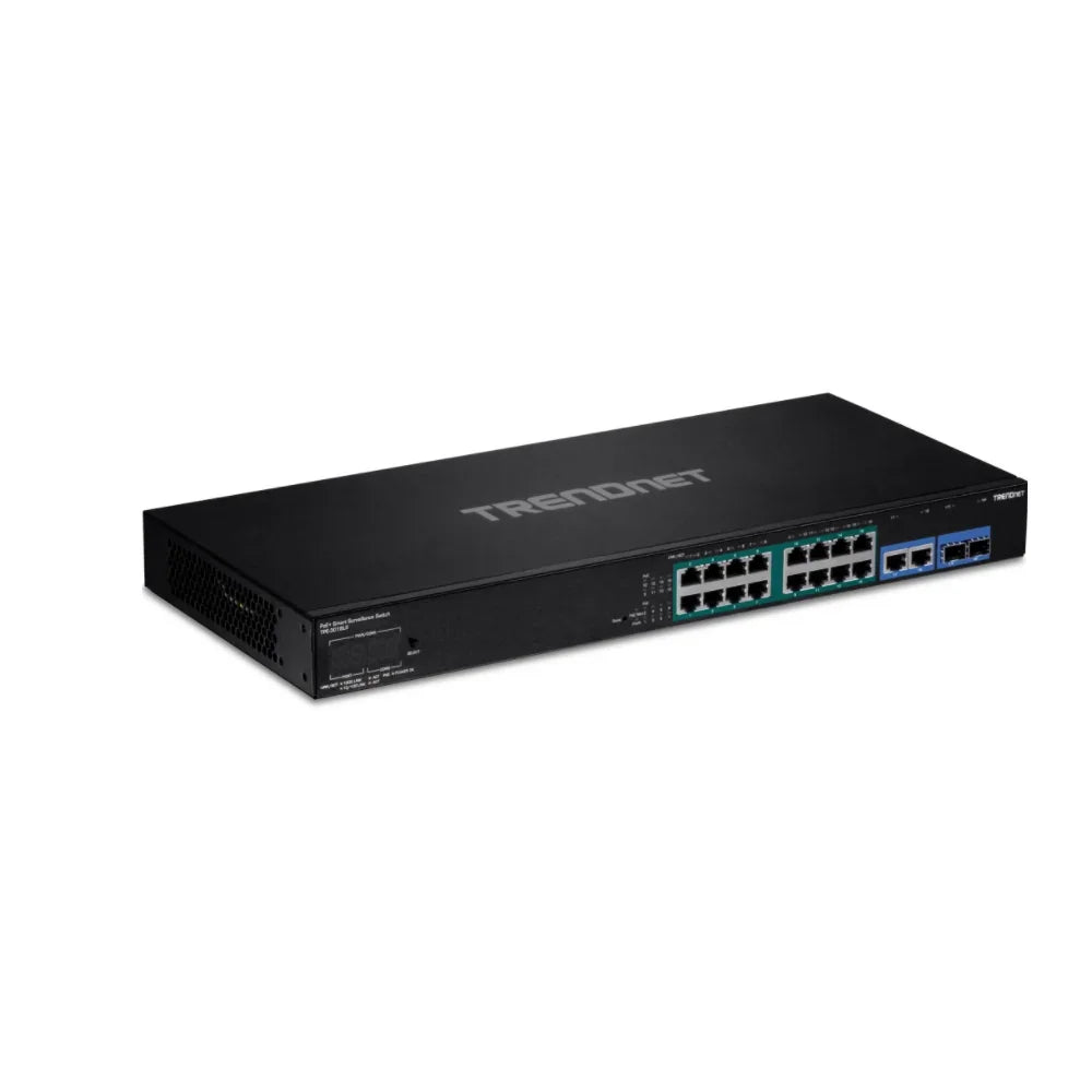 TRENDNET TPE-3018LS - Conmutador de vigilancia inteligente Gigabit PoE de 18 puertos