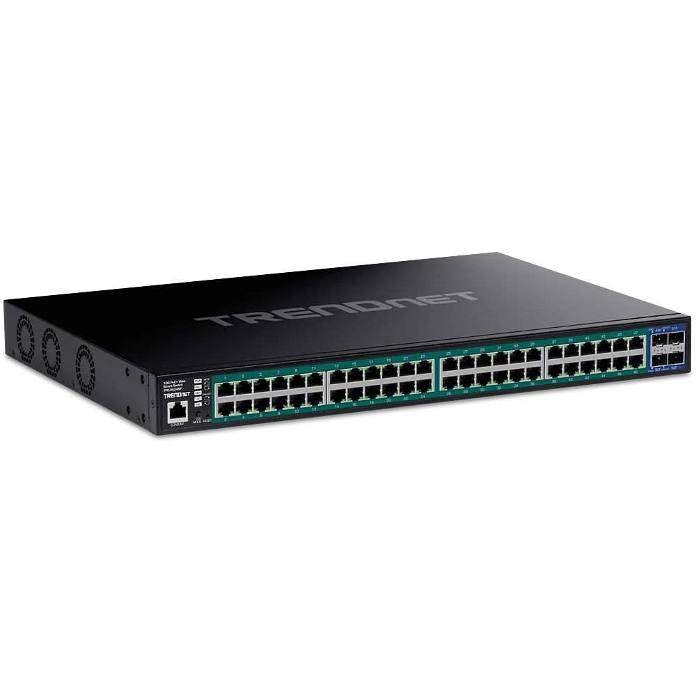TRENDNET TPE-3524SF Switch Administrable 48 puertos PoE+ 4 puertos SFP+ 10G