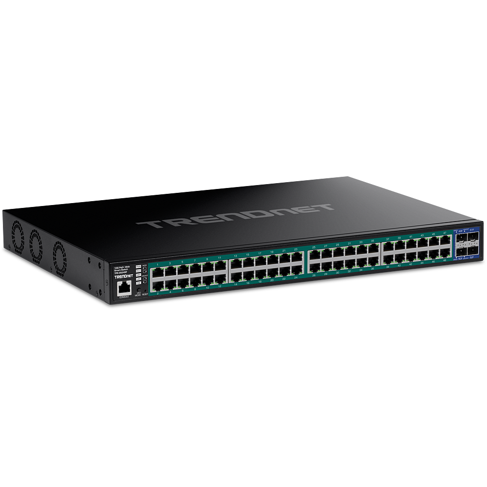 TRENDNET TPE-3524SF Switch Administrable 48 puertos PoE+ 4 puertos SFP+ 10G