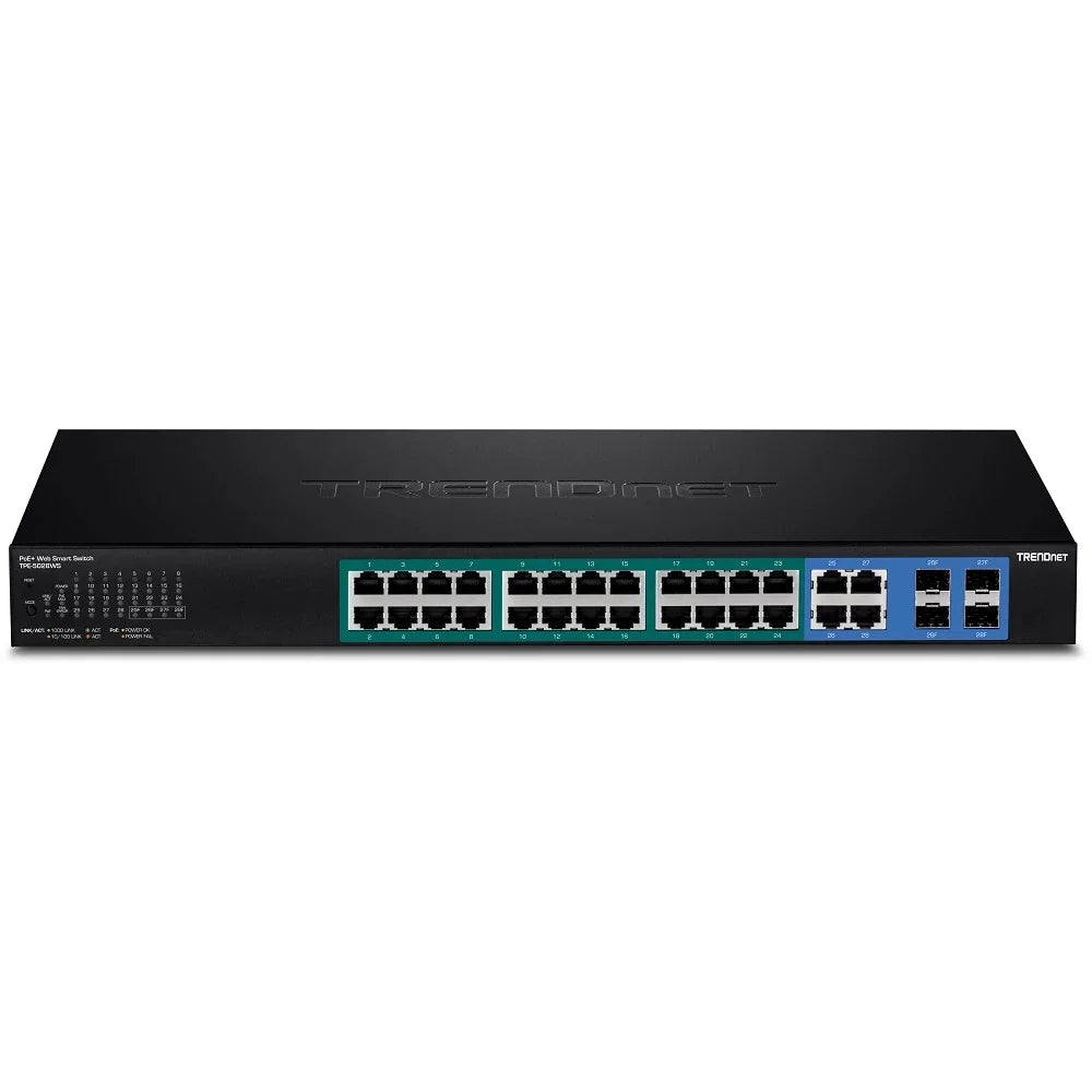 Switch de red TRENDnet de 28 puertos para cableado estructurado y redes empresariales