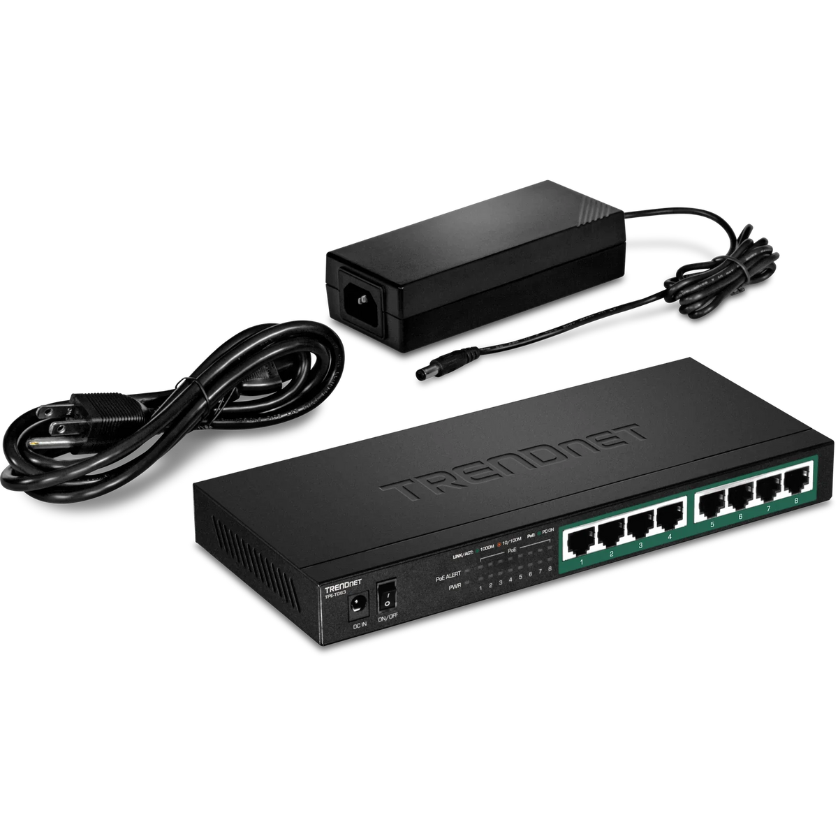 TRENDNET TPE-TG83 Switch de red Gigabit PoE de 8 puertos 105W