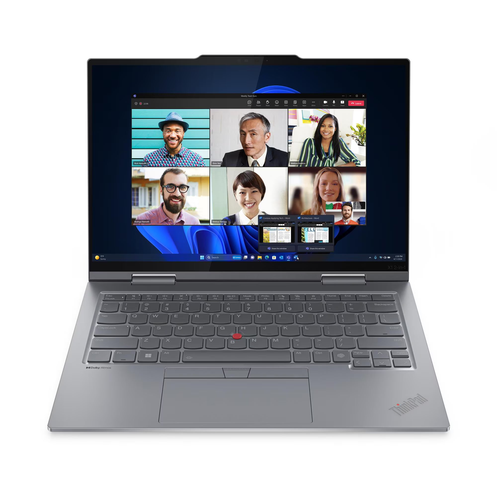 LENOVO ThinkPad X1 2-in-1 Gen 9 Laptop 14" WUXGA IPS Intel Core Ultra 7 155U 4.8GHz 32GB DDR5 1TB SSD Windows 11 Pro 21KF000YLM