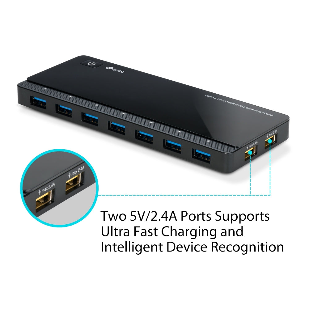 TP-LINK UH720 HUB 7 Puertos con 2 Puertos de Carga USB 3.0