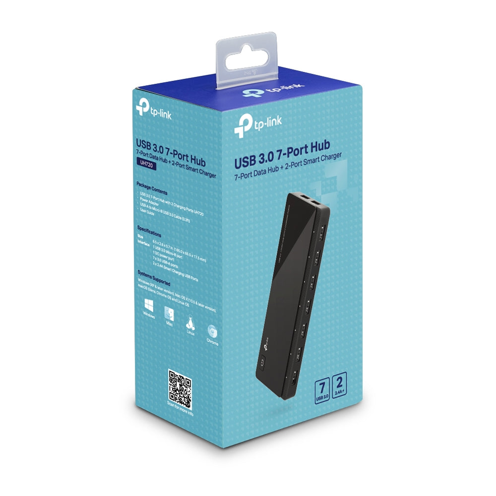 TP-LINK UH720 HUB 7 Puertos con 2 Puertos de Carga USB 3.0
