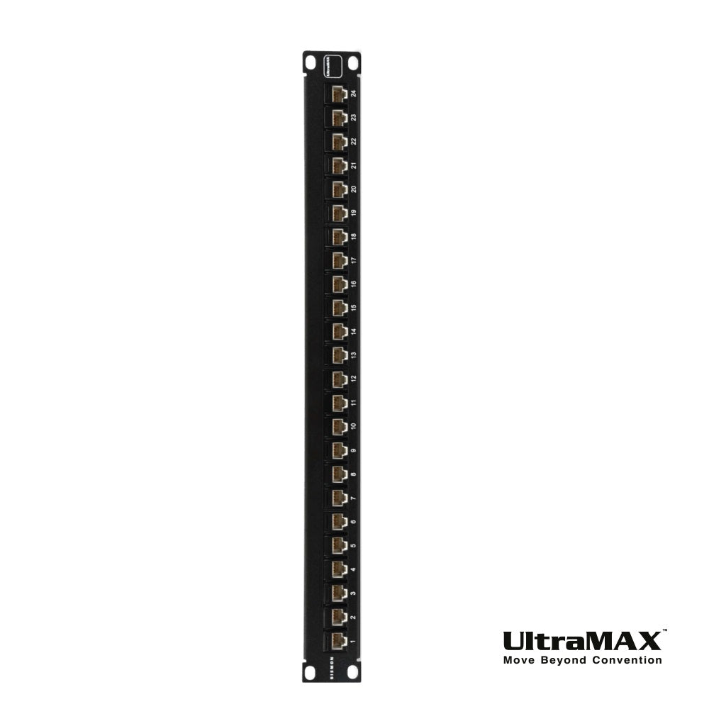 SIEMON UP6-F1-24K-RS Patch Panel Modular 24 Puertos UltraMAX Cat6 Jacks U6-P00NB