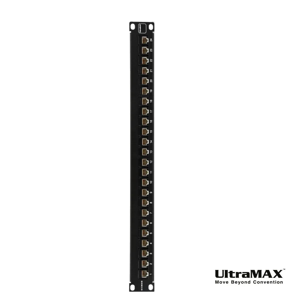SIEMON UP6-F1-24K-RS Patch Panel Modular 24 Puertos UltraMAX Cat6 Jacks U6-P00NB