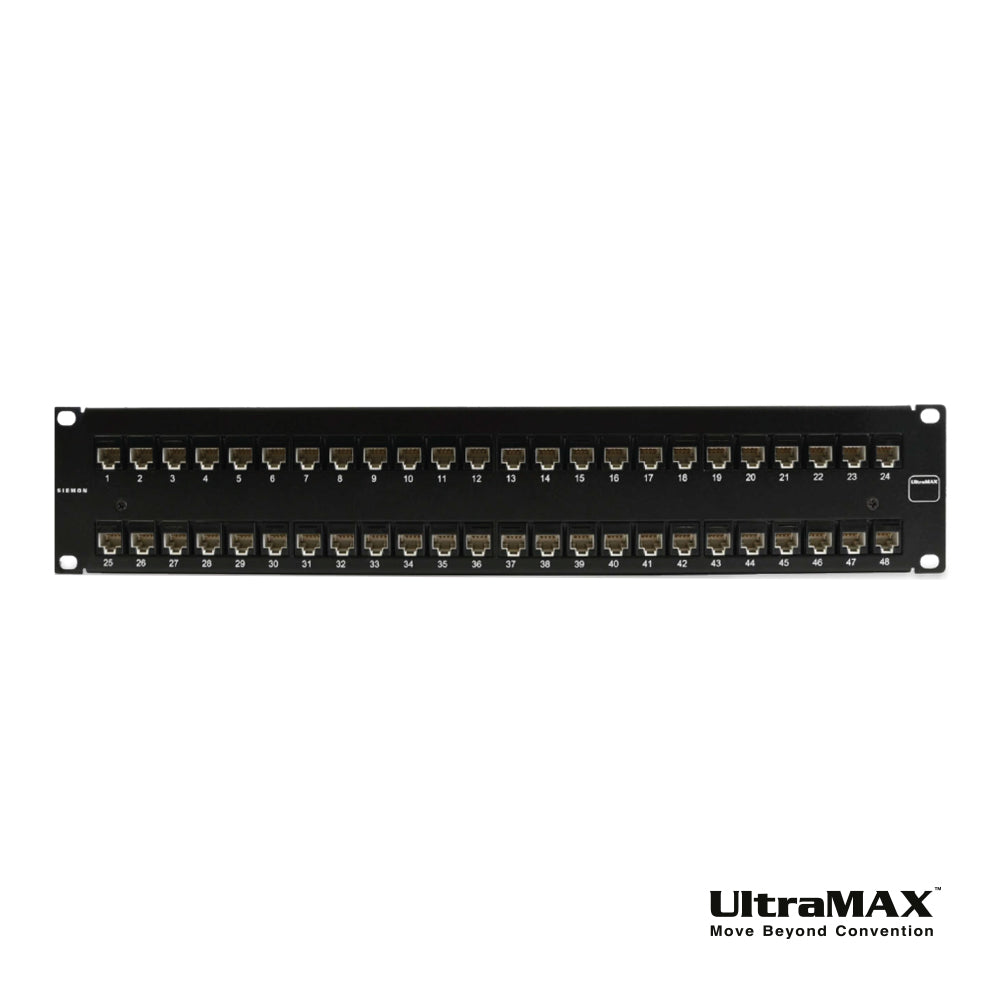 SIEMON UP6-F2-48K-RS Patch Panel Modular 48 Puertos UltraMAX Cat6 Jacks U6-P00NB