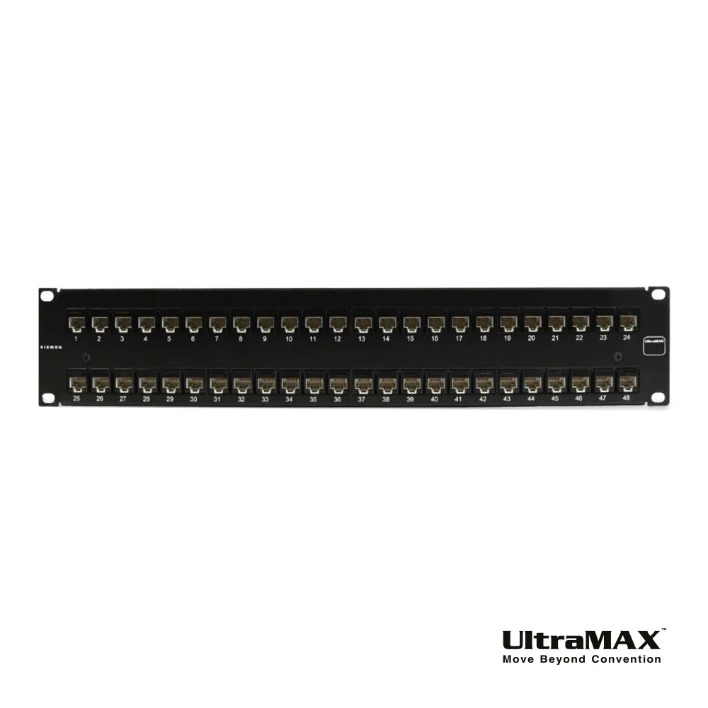 SIEMON UP6-F2-48K-RS Patch Panel Modular 48 Puertos UltraMAX Cat6 Jacks U6-P00NB