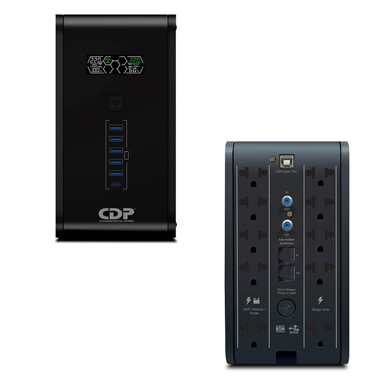 CDP R-SMART1210I UPS 1200V 750W 10 Salidas 5P USB-A 1P USB-C