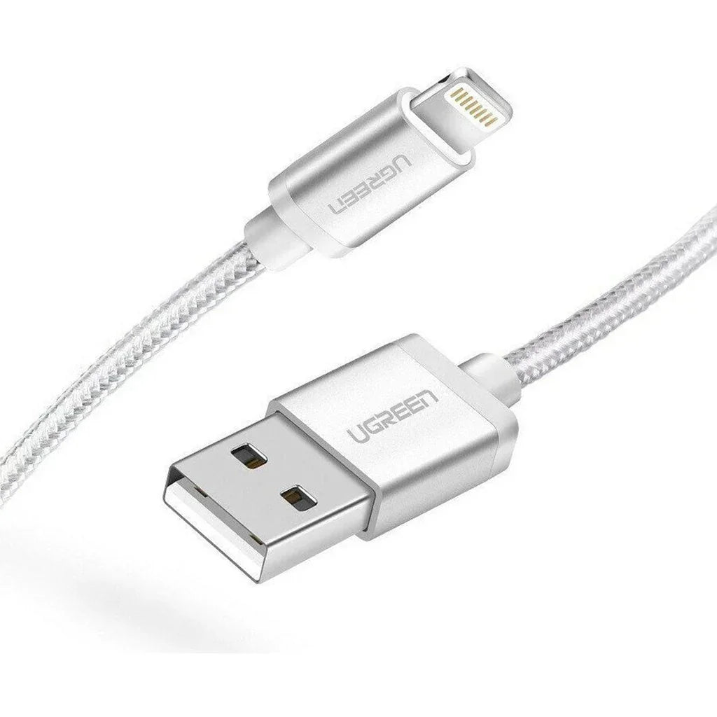 UGREEN US199 60161 Cable de Datos de Carga USB-A a Lightning Plateado