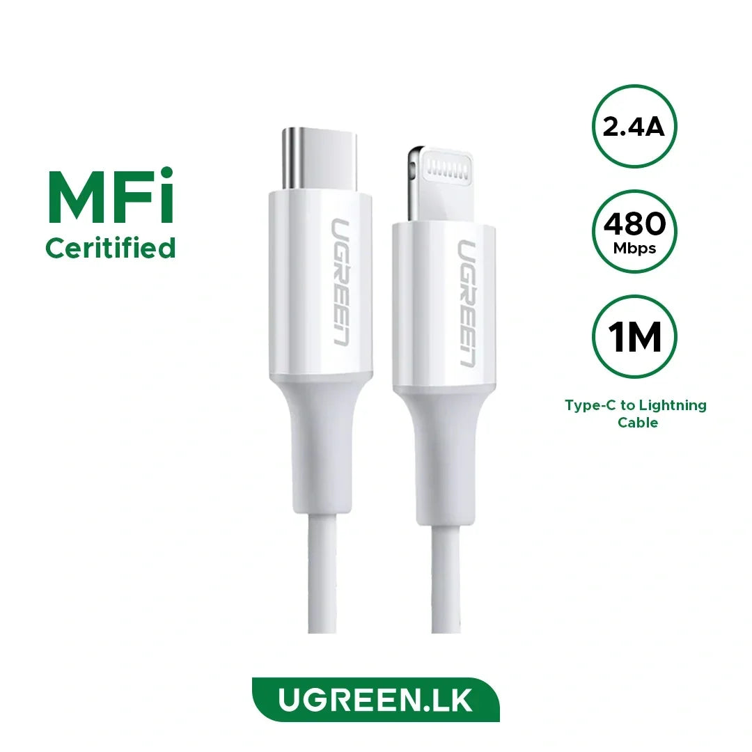 UGREEN US199 60161 Cable de Datos de Carga USB-A a Lightning Plateado