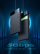 UGREEN 30847 US221 Carcasa para disco duro SATA HDD/SSD de 2,5" 6GBPS USB 3.0