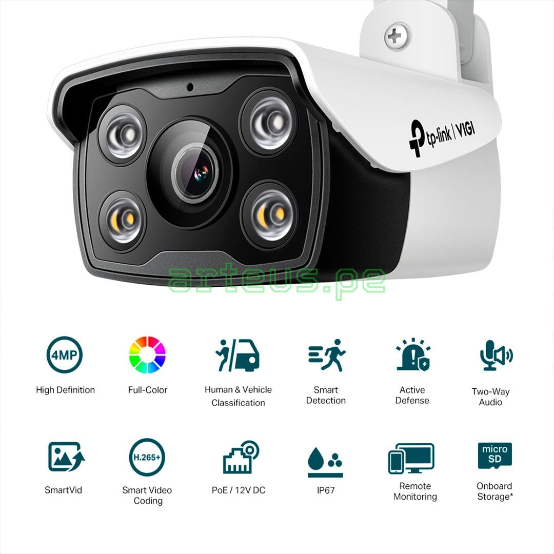 TP-LINK VIGI C340 2.8mm Cámara de Seguridad IP PoE 4MP 2K+