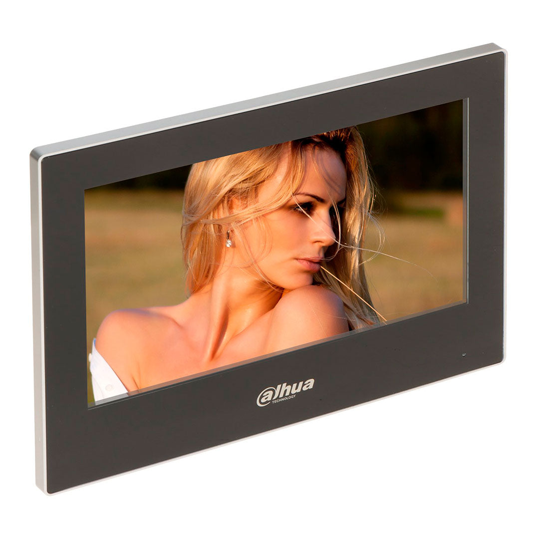 DAHUA VTH2621G-WP Monitor IP PoE para Video Portero Pantalla Táctil 7" Negro